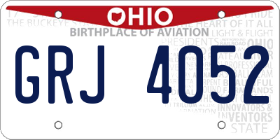 OH license plate GRJ4052