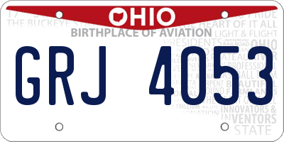 OH license plate GRJ4053