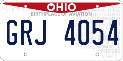 OH license plate GRJ4054