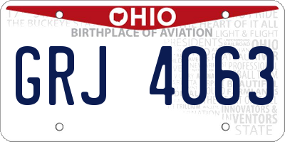 OH license plate GRJ4063