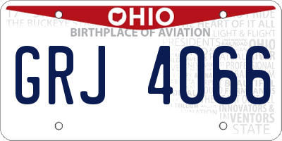 OH license plate GRJ4066