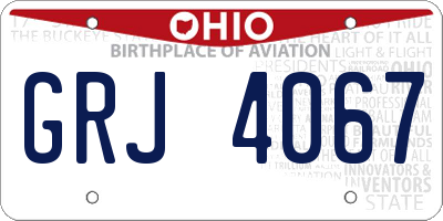 OH license plate GRJ4067