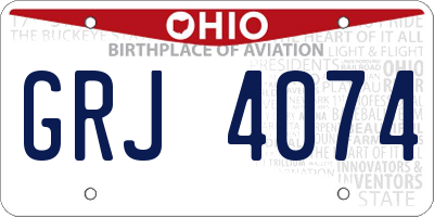 OH license plate GRJ4074