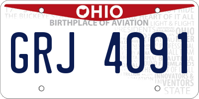 OH license plate GRJ4091