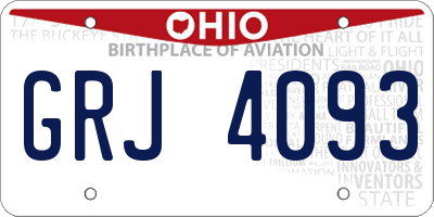 OH license plate GRJ4093