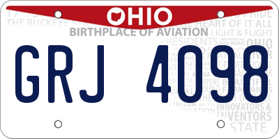 OH license plate GRJ4098