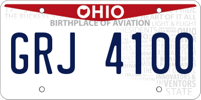 OH license plate GRJ4100