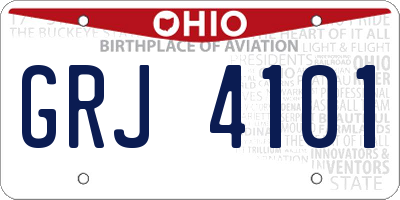 OH license plate GRJ4101