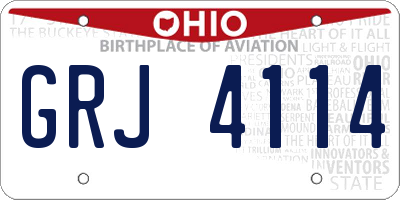 OH license plate GRJ4114