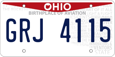 OH license plate GRJ4115
