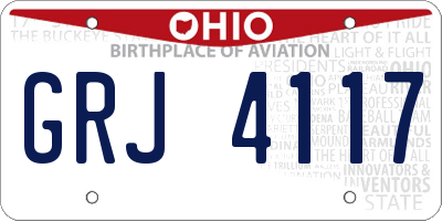 OH license plate GRJ4117