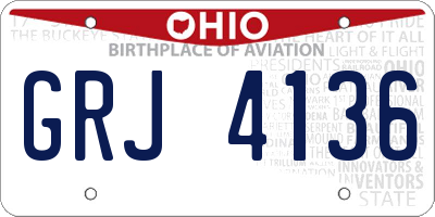OH license plate GRJ4136