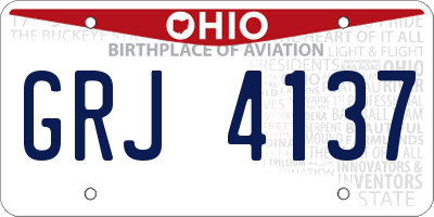 OH license plate GRJ4137