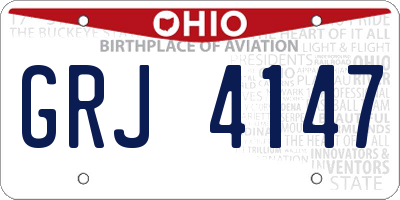OH license plate GRJ4147