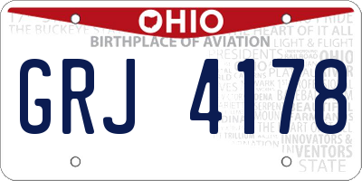 OH license plate GRJ4178