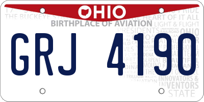 OH license plate GRJ4190
