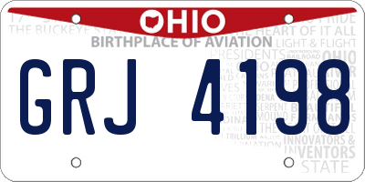 OH license plate GRJ4198