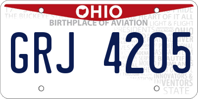 OH license plate GRJ4205