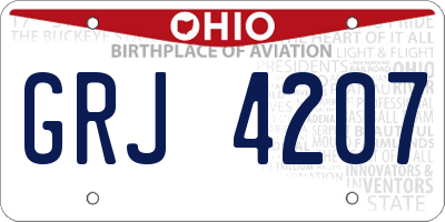 OH license plate GRJ4207