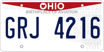 OH license plate GRJ4216