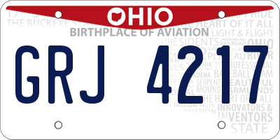 OH license plate GRJ4217