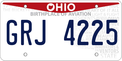 OH license plate GRJ4225