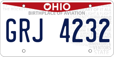 OH license plate GRJ4232