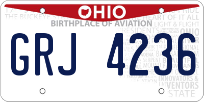 OH license plate GRJ4236
