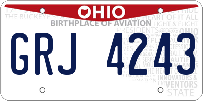 OH license plate GRJ4243