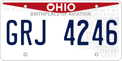 OH license plate GRJ4246