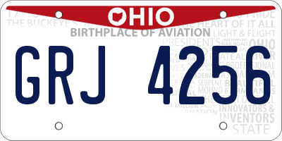 OH license plate GRJ4256