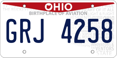 OH license plate GRJ4258