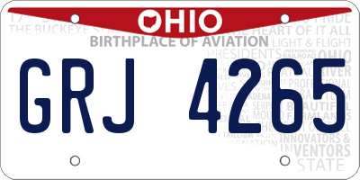 OH license plate GRJ4265