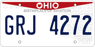 OH license plate GRJ4272
