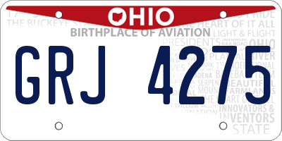 OH license plate GRJ4275