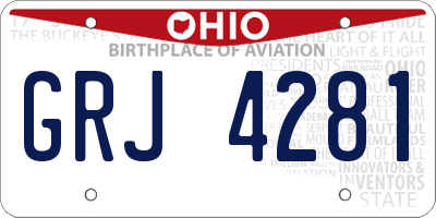 OH license plate GRJ4281