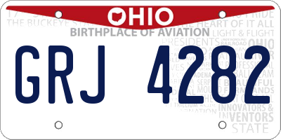 OH license plate GRJ4282