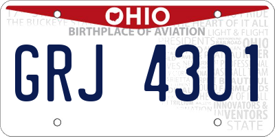 OH license plate GRJ4301