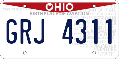 OH license plate GRJ4311
