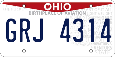 OH license plate GRJ4314