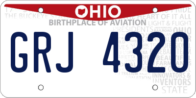 OH license plate GRJ4320