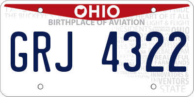 OH license plate GRJ4322