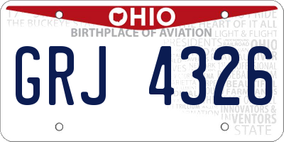 OH license plate GRJ4326