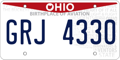 OH license plate GRJ4330