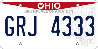 OH license plate GRJ4333