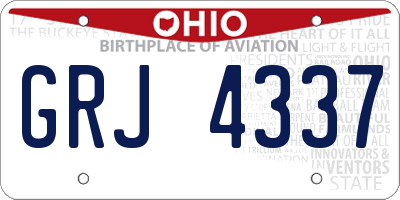 OH license plate GRJ4337