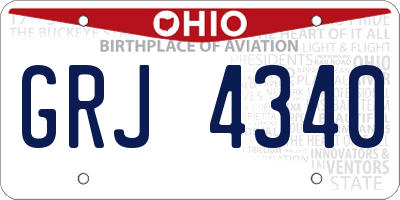 OH license plate GRJ4340