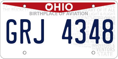 OH license plate GRJ4348