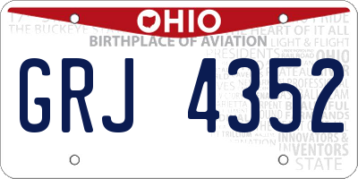OH license plate GRJ4352