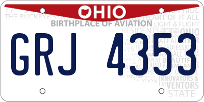 OH license plate GRJ4353